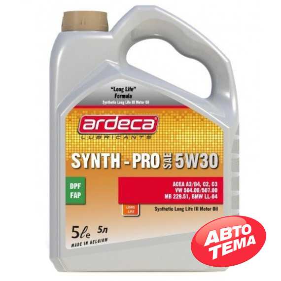 Купить Моторное масло ARDECA SYNTH-PRO 5W-30 (5л)