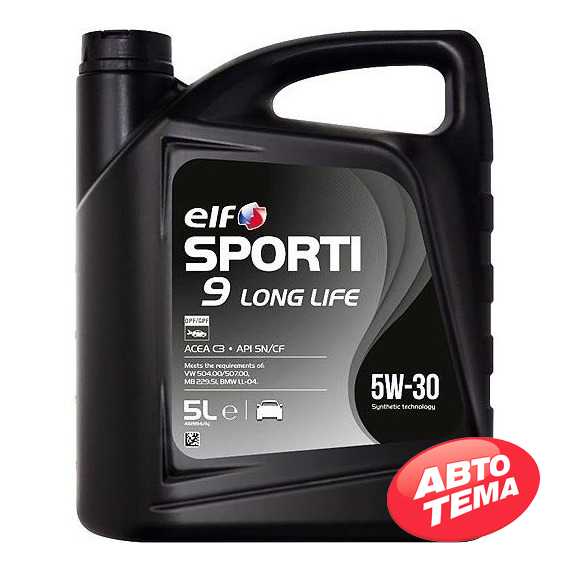 Купить Моторное масло ELF SPORTI 9 LONG LIFE 5W-30 (5л)