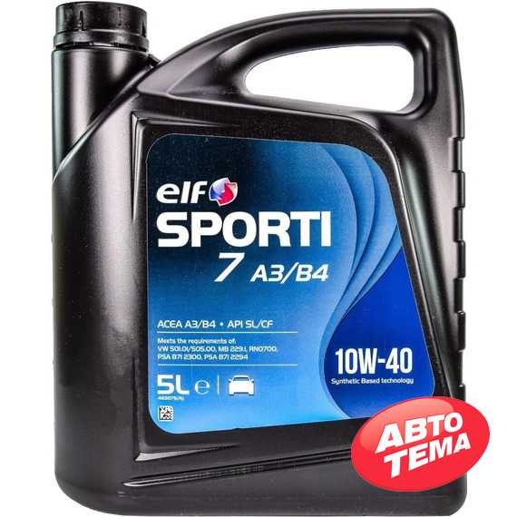 Купить Моторное масло ELF SPORTI 7 A3/B4 10W-40 (5л)