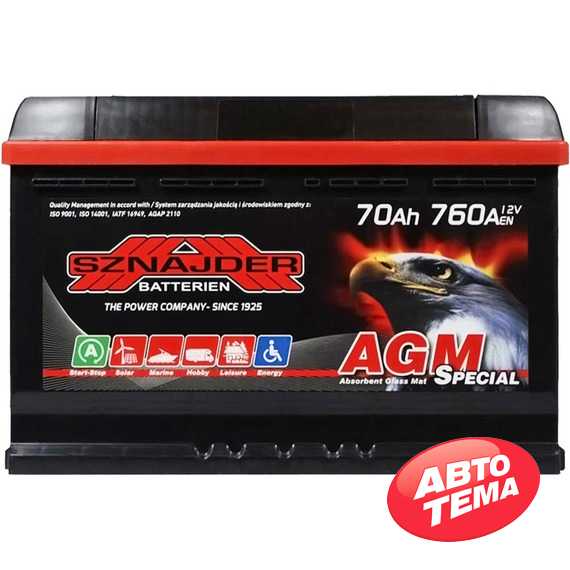 Купить Аккумулятор SZNAJDER AGM 70Ah 760A R Plus L3 (570 02)